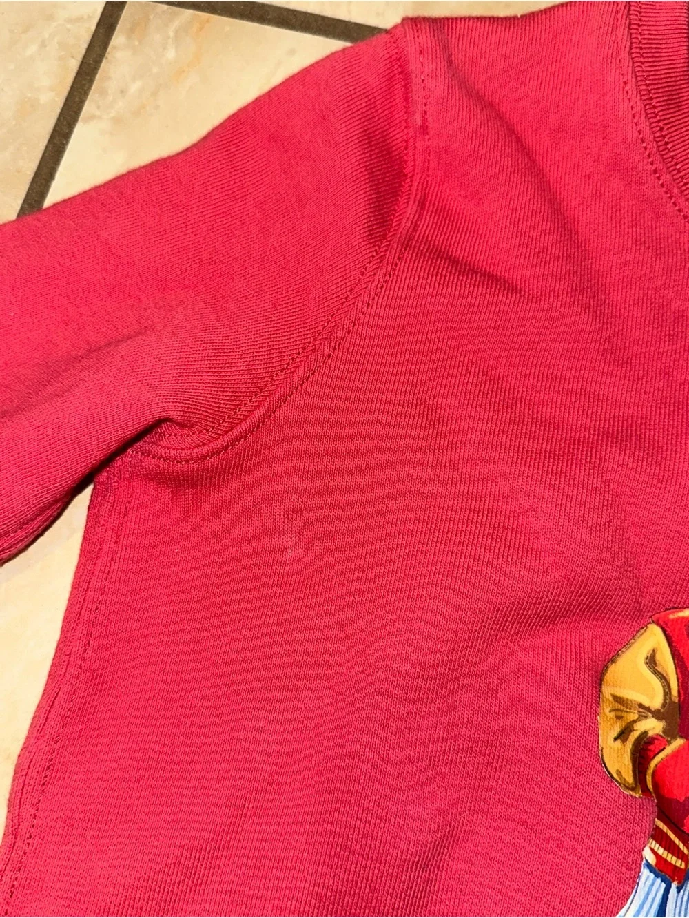 Red Polo Bear Fleece Girls Sweatshirt Size 5